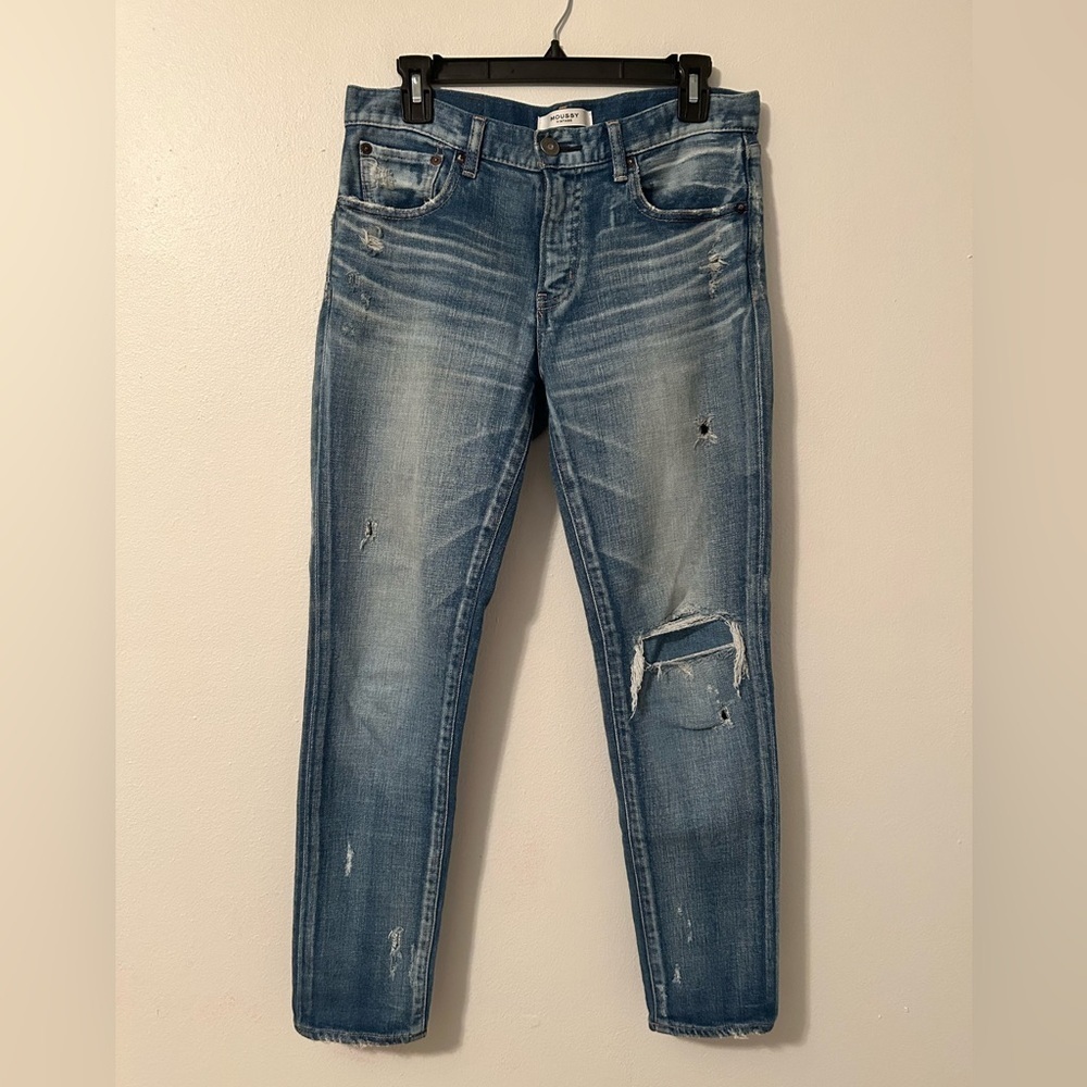Moussy Vintage Li Howa Jeans 27 Distressed Stretch Light Wash Japan